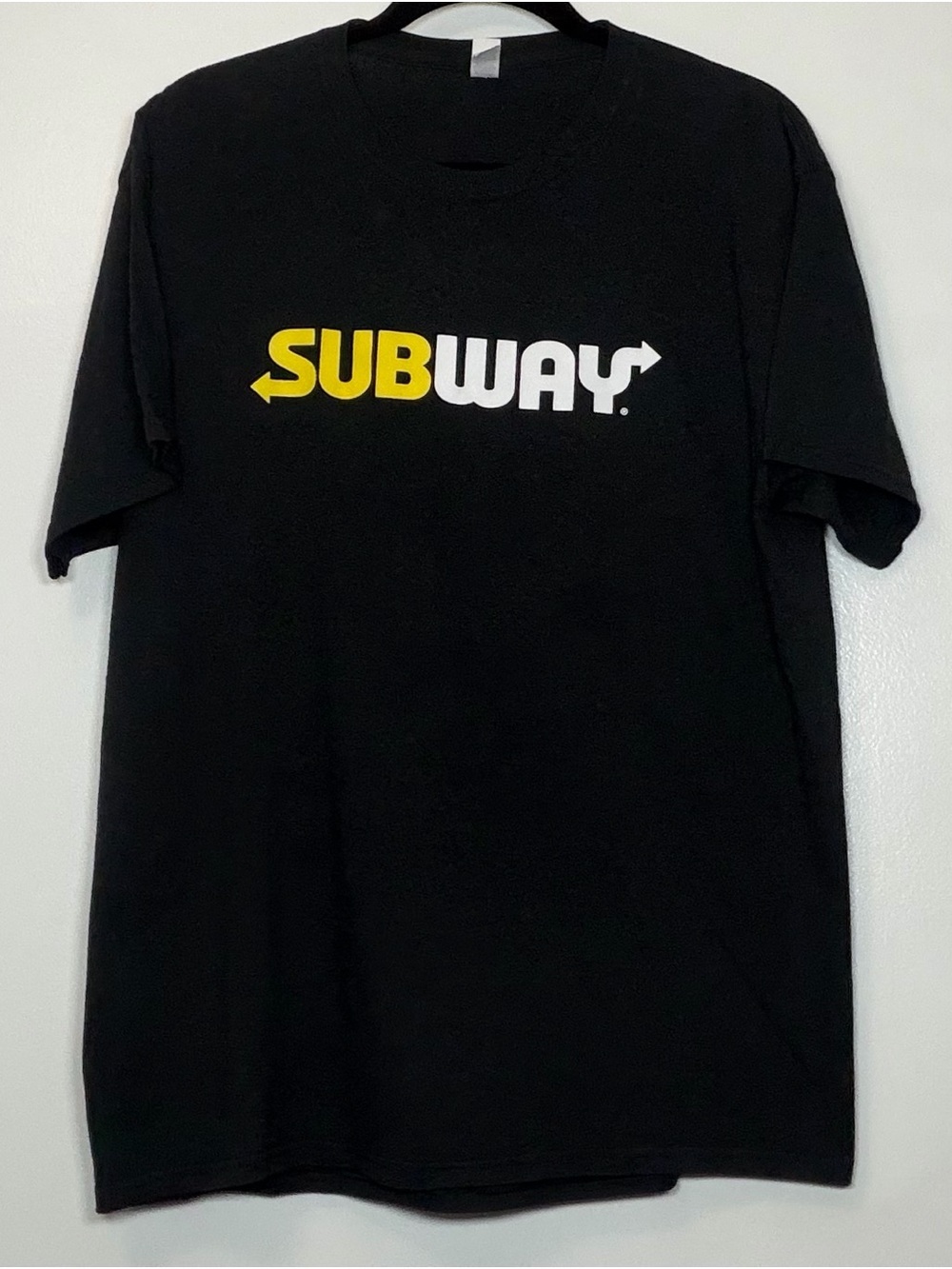Jerzees Subway Black T-Shirt with Yellow and White Logo